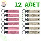 MiaWiki Kişiye Özel İsim Yazılı Anahtarlık 12'li Set, Tek Ebat, MH-KAN9127X12, Pembe & Sütlü Kahve, üniseks-yetişkin