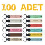 MiaWiki Kişiye Özel İsim Yazılı Deri Anahtarlık 100'lü, Standart, MH-KAN8679X100, üniseks-yetişkin