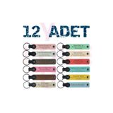 MiaWiki Kişiye Özel İsim Yazılı Deri Anahtarlık 12'li, Standart, MH-KAN8660X12, üniseks-yetişkin
