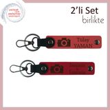 MiaWiki Kişiye Özel İsimli Anahtarlık Takımı, Standart, MH-KAN-39819x2, nar çiçeği-kırmızı, üniseks-yetişkin