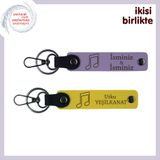MiaWiki Kişiye Özel İsimli Deri Anahtarlık Seti, Standart, MH-KAN-35838x2, mor menekşe-sarı, üniseks-yetişkin