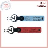 MiaWiki Kişiye Özel İsimli Deri Anahtarlık Takımı, Standart, MH-KAN-36170x2, gök mavi-nar çiçeği, üniseks-yetişkin