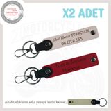 MiaWiki Kişiye Özel İsimli Plakalı İkili Anahtarlık, Standart, MH-KAN-MT-11770x2, Kırmızı-Pudra-sütlü kahve, üniseks-yetişkin