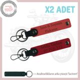 MiaWiki Kişiye Özel İsimli Plakalı İkili Anahtarlık, Standart, MH-KAN-MT-11962x2, Nar Çiçeği-Kırmızı-lacivert, üniseks-yetişkin