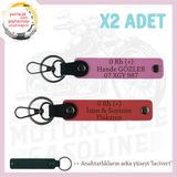 MiaWiki Kişiye Özel Kan Grubu Yazılı Anahtarlık, Standart, MH-KAN-MT-9973x2, Nar Çiçeği-Pembe-lacivert, üniseks-yetişkin