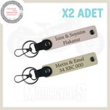 MiaWiki Kişiye Özel Motor Anahtarlığı İsim Plaka, Standart, MH-KAN-MT-4143x2, Pudra-Sütlü Kahve, üniseks-yetişkin