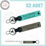 MiaWiki Kişiye Özel Motorcu Anahtarlığı İsim Plaka, Standart, MH-KAN-MT-11719x2, Kül Gri-Turkuaz-gri, üniseks-yetişkin