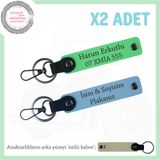 MiaWiki Kişiye Özel Motorcu Anahtarlığı İsim Plaka, Standart, MH-KAN-MT-11818x2, Mavi-Fıstık Yeşil-sütlü kahve, üniseks-yetişkin