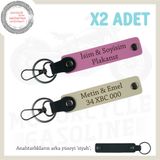 MiaWiki Kişiye Özel Motorcu Anahtarlığı İsim Plaka, Standart, MH-KAN-MT-12036x2, Pembe-Sütlü Kahve-siyah, üniseks-yetişkin