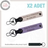 MiaWiki Kişiye Özel Motorcu Anahtarlığı Seti, Standart, MH-KAN-MT-11884x2, Mor Menekşe-Pudra-siyah, üniseks-yetişkin