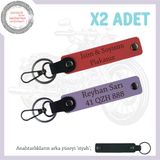 MiaWiki Kişiye Özel Motorcu Anahtarlık İkili Set, Standart, MH-KAN-MT-11969x2, Nar Çiçeği-Mor Menekşe-siyah, üniseks-yetişkin