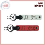 MiaWiki Kişiye Özel Notalı Anahtarlık Takımı, Standart, MH-KAN-35691x2, beyaz-nar çiçeği, üniseks-yetişkin