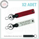 MiaWiki Kişiye Özel Plaka & İsimli Deri Anahtarlık, Standart, MH-KAN-MT-11732x2, Kırmızı-Beyaz-siyah, üniseks-yetişkin