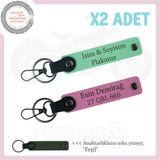 MiaWiki Kişiye Özel Plaka & İsimli Deri Anahtarlık, Standart, MH-KAN-MT-12331x2, Yeşil-Pembe-yeşil, üniseks-yetişkin