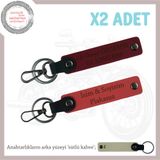 MiaWiki Kişiye Özel Plaka & İsimli İkili Set Anahtarlık, Standart, MH-KAN-MT-11933x2, Nar Çiçeği-Bordo-sütlü kahve, üniseks-yetişkin
