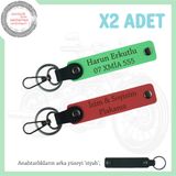 MiaWiki Kişiye Özel Plaka ve İsim Yazılı Deri Anahtarlık, Standart, MH-KAN-MT-11937x2, Nar Çiçeği-Fıstık Yeşil-siyah, üniseks-yetişkin