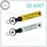 MiaWiki Kişiye Özel Plakalı Motorcu Anahtarlık 2'li Set, Standart, MH-KAN-MT-4146x2, Sarı-Beyaz, üniseks-yetişkin
