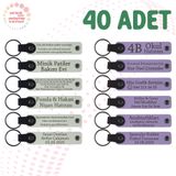 MiaWiki Kişiye Özel Yazılı Anahtarlık 40'lı Set, Standart, MH-KAN9044X40, Beyaz & Mor Menekşe, üniseks-yetişkin