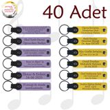 MiaWiki Kişiye Özel Yazılı Anahtarlık 40'lı Set, Standart, MH-KAN9115X40, Mor Menekşe & Sarı, üniseks-yetişkin