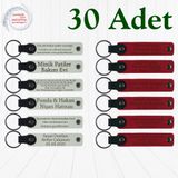 MiaWiki Kişiye Özel Yazılı Deri Anahtarlık 30'lu Set, Standart, MH-KAN9043X30, Beyaz & Kırmızı, üniseks-yetişkin