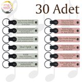 MiaWiki Kişiye Özel Yazılı Deri Anahtarlık 30'lu Set, Standart, MH-KAN9051X30, Beyaz & Yavru Ağzı, üniseks-yetişkin