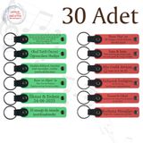 MiaWiki Kişiye Özel Yazılı Deri Anahtarlık 30'lu Set, Standart, MH-KAN9057X30, Fıstık Yeşili & Nar Çiçeği, üniseks-yetişkin