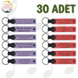 MiaWiki Kişiye Özel Yazılı Deri Anahtarlık 30'lu Set, Standart, MH-KAN9112X30, Mor Menekşe & Nar Çiçeği, üniseks-yetişkin