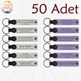 MiaWiki Kişiye Özel Yazılı Deri Anahtarlık 50'li Set, Standart, MH-KAN9044X50, Beyaz & Mor Menekşe, üniseks-yetişkin
