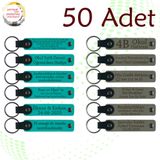 MiaWiki Kişiye Özel Yazılı Deri Anahtarlık 50'li Set, Standart, MH-KAN9075X50, Koyu Turkuaz & Kül Gri, üniseks-yetişkin