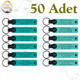 MiaWiki Kişiye Özel Yazılı Deri Anahtarlık 50'li Set, Standart, MH-KAN9083X50, Koyu Turkuaz & Turkuaz, üniseks-yetişkin