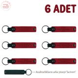 MiaWiki Kişiye Özel Yazılı Deri Anahtarlık 6'lı Set, Standart, MH-KAN8560X6, Kırmızı & Lacivert, üniseks-yetişkin