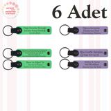 MiaWiki Kişiye Özel Yazılı Deri Anahtarlık 6'lı Set, Standart, MH-KAN9056X6, Fıstık Yeşili & Mor Menekşe, üniseks-yetişkin