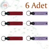 MiaWiki Kişiye Özel Yazılı Deri Anahtarlık 6'lı Set, Standart, MH-KAN9094X6, Kırmızı & Mor Menekşe, üniseks-yetişkin