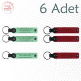 MiaWiki Kişiye Özel Yazılı Deri Anahtarlık 6'lı Set, Tek Ebat, MH-KAN9030X6, Açık Yeşil & Kırmızı, üniseks-yetişkin