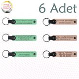 MiaWiki Kişiye Özel Yazılı Deri Anahtarlık 6'lı Set, Tek Ebat, MH-KAN9034X6, Açık Yeşil & Pudra, üniseks-yetişkin