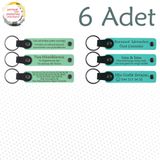 MiaWiki Kişiye Özel Yazılı Deri Anahtarlık 6'lı Set, Tek Ebat, MH-KAN9037X6, Açık Yeşil & Turkuaz, üniseks-yetişkin