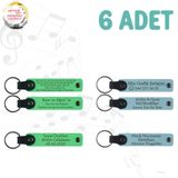 MiaWiki Kişiye Özel Yazılı Deri Anahtarlık 6'lı Set, Tek Ebat, MH-KAN9052X6, Fıstık Yeşili & Gök Mavi, üniseks-yetişkin