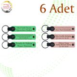 MiaWiki Kişiye Özel Yazılı Deri Anahtarlık 6'lı Set, Tek Ebat, MH-KAN9063X6, Fıstık Yeşili & Yavru Ağzı, üniseks-yetişkin