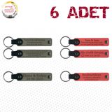 MiaWiki Kişiye Özel Yazılı Deri Anahtarlık 6'lı Set, Tek Ebat, MH-KAN9087X6, Kül Gri & Nar Çiçeği, üniseks-yetişkin