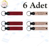 MiaWiki Kişiye Özel Yazılı Deri Anahtarlık 6'lı Set, Tek Ebat, MH-KAN9097X6, Kırmızı & Pudra, üniseks-yetişkin