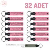 MiaWiki Kişiye Özel Yazılı Deri Anahtarlık, Tek Ebat, MH-KAN8577X32, Pembe & Gri, üniseks-yetişkin