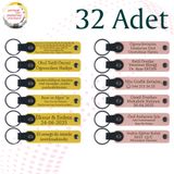 MiaWiki Kişiye Özel Yazılı Deri Hediyelik Anahtarlık, Standart, MH-KAN9136X32, Sarı & Yavru Ağzı, üniseks-yetişkin