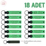 MiaWiki Kişiye Özgü Yazılı Deri Anahtarlık 18'li Set, Standart, MH-KAN8557X18, Fıstık Yeşil & Yeşil, üniseks-yetişkin