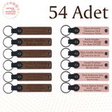 MiaWiki Marka Yazılı Hatıra Deri Anahtarlık 54'lü Set, Standart, MH-KAN9024X54, Açık Kahve & Yavru Ağzı, üniseks-yetişkin