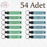 MiaWiki Marka Yazılı Hatıra Deri Anahtarlık 54'lü Set, Standart, MH-KAN9027X54, Açık Yeşil & Gök Mavi, üniseks-yetişkin