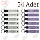 MiaWiki Marka Yazılı Hatıra Deri Anahtarlık 54'lü Set, Standart, MH-KAN9044X54, Beyaz & Mor Menekşe, üniseks-yetişkin