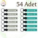 MiaWiki Marka Yazılı Hatıra Deri Anahtarlık 54'lü Set, Standart, MH-KAN9050X54, Beyaz & Turkuaz, üniseks-yetişkin