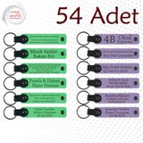 MiaWiki Marka Yazılı Hatıra Deri Anahtarlık 54'lü Set, Standart, MH-KAN9056X54, Fıstık Yeşili & Mor Menekşe, üniseks-yetişkin