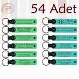 MiaWiki Marka Yazılı Hatıra Deri Anahtarlık 54'lü Set, Standart, MH-KAN9062X54, Fıstık Yeşili & Turkuaz, üniseks-yetişkin
