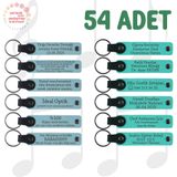 MiaWiki Marka Yazılı Hatıra Deri Anahtarlık 54'lü Set, Standart, MH-KAN9073X54, Gök Mavi & Turkuaz, üniseks-yetişkin